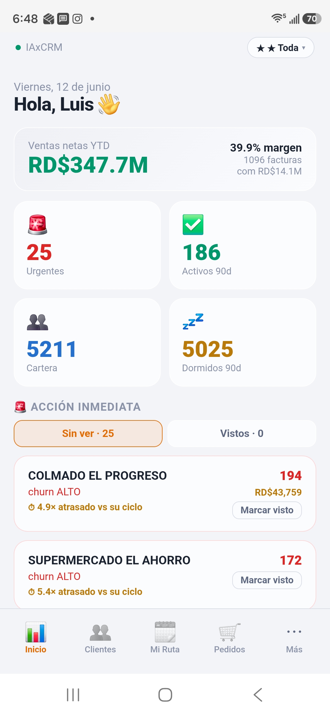 iAxCRM — mobile (rep on the road)